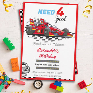 Need 4 Speed Red Race Car Einladung