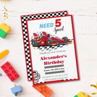 Need 5 Speed Red Race Car Einladung