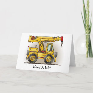 Need A Lift Crane Truck Note Card Karte