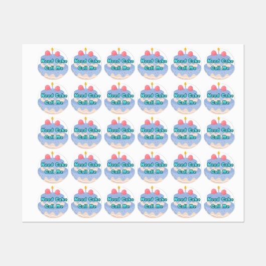 Need Cake Cool Stikers Etiketten (Blatt)
