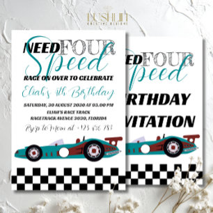 Need for Speed Birthday Race Car Party Einladung