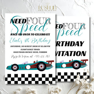Need for Speed Birthday Race Car Party Einladung