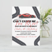 Need for Speed Birthday Race Red Car Party Einladung (Stehend Vorderseite)