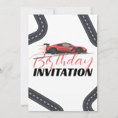 Need for Speed Birthday Race Red Car Party Einladung (Rückseite)