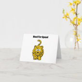 Need for Speed, Funny Cheetah Cartoon Cat Design Karte (Gelbe Blume)