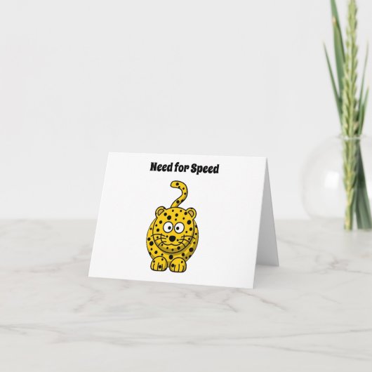 Need for Speed, Funny Cheetah Cartoon Cat Design Karte (Vorderseite)