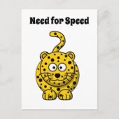 Need for Speed, Funny Cheetah Cartoon Cat Design Postkarte (Vorderseite)