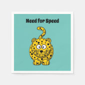 Need for Speed, Funny Cheetah Cartoon Cat Design Serviette (Vorderseite)