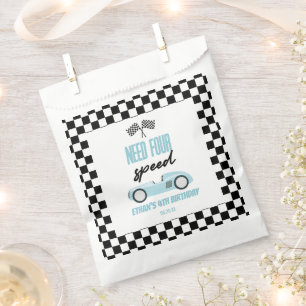 Need Four Speed Blue Race Car 4. Geburtstag Party Geschenktütchen