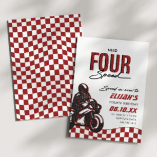 Need Four Speed Boys Viertes Dirt Bike Geburtstag Einladung