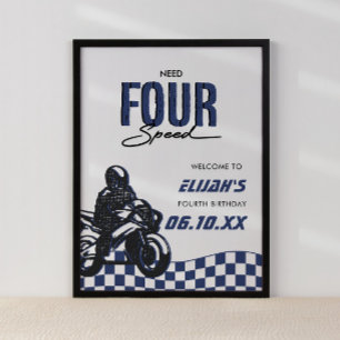 Need Four Speed Boys Viertes Dirt Bike Geburtstag Poster
