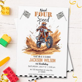 Need Four Speed Dirt Bike Adventure Geburtstag Einladung