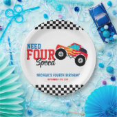 Need Four Speed Monster Truck Paper Napkin Pappteller (Party)