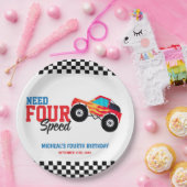 Need Four Speed Monster Truck Paper Napkin Pappteller (Party)
