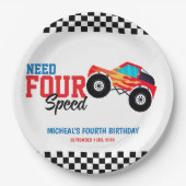 Need Four Speed Monster Truck Paper Napkin Pappteller (Vorderseite)
