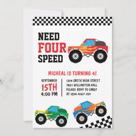 Need Four Speed Monster Truck Race Car 4. Einladung