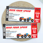 Need Four Speed Monster Truck Race Ticket Einladung