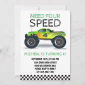 Need Four Speed Monster Truck Vierter Einladung (Vorderseite)