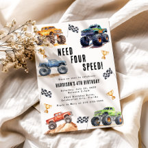 Need Four Speed Monster Trucks 4. Geburtstags-Part
