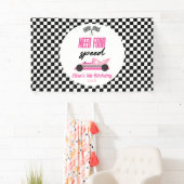 Need Four Speed Pink Race Car 4th Birthday Party Banner (Insitu)