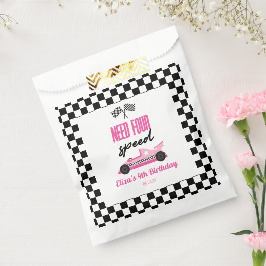 Need Four Speed Pink Race Car 4th Birthday Party Geschenktütchen (Versiegelt)