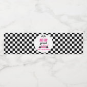 Need Four Speed Pink Race Car 4th Birthday Party Wasserflaschenetikett (Einzelnes Label)