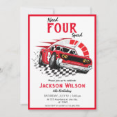 Need Four Speed Race Car Einladung (Vorderseite)