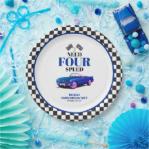 Need Four Speed Sports Car Blue Vierte Geburtstag
