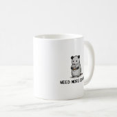 Need More Coffee Lover Funny Opossum Raccoon Kaffeetasse (VorderseiteRechts)