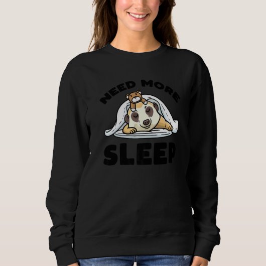 Need More Sleep Napping Meerkat With Stuffed Anima Sweatshirt (Vorderseite)