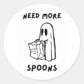 'Need More Spoons' Funny Chronic Illness Sticker (Vorderseite)