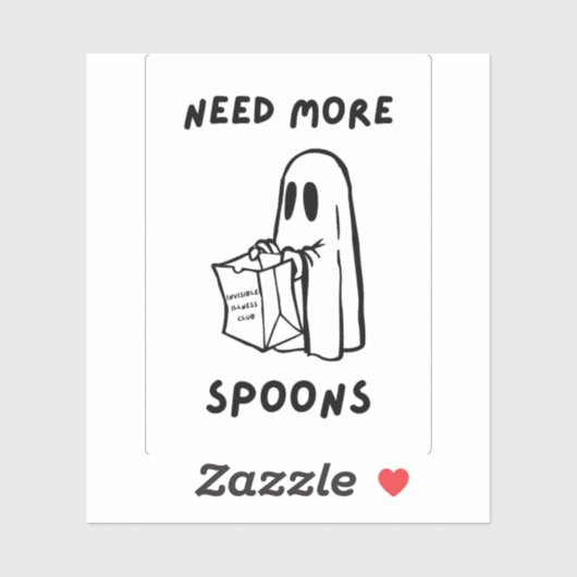 'Need More Spoons' Funny Spoonie Community Sticker (Blatt)