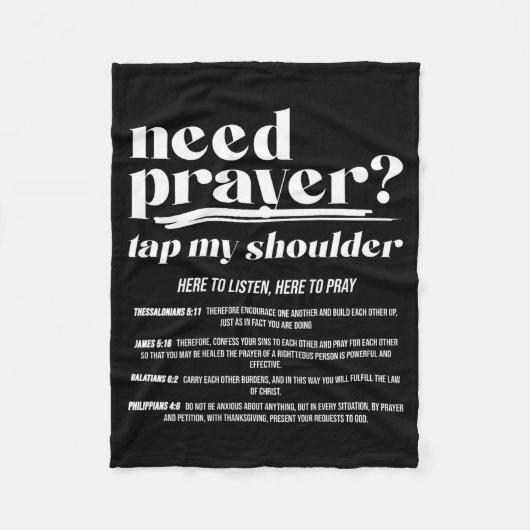 Need Prayer Tap My Shoulder Christian Men Women (o Fleecedecke (Vorderseite)