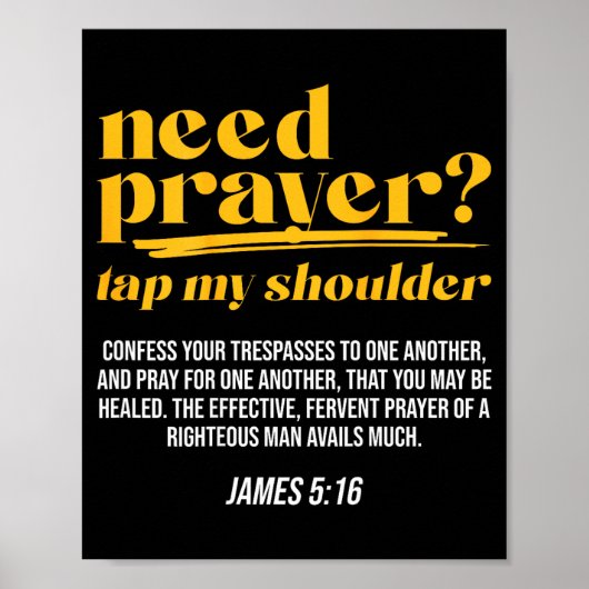 Need Prayer Tap My Shoulder Christian Men Women (o Poster (Vorne)