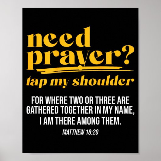 Need Prayer Tap My Shoulder Christian Men Women (o Poster (Vorne)