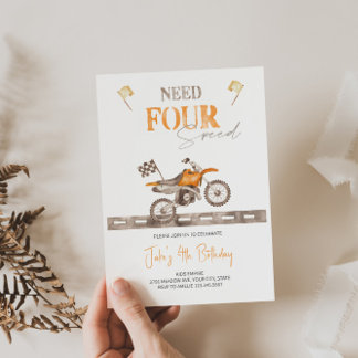 Need VIUR Speed Dirt Bike Geburtstagseinladung Einladung