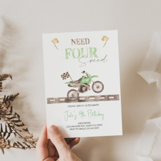 Need VIUR Speed Dirt Bike Geburtstagseinladung Einladung