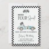 Need VIUR Speed Geburtstag Einladung, 4. Geburtsta Einladung (Vorderseite)