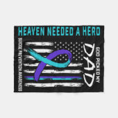 Needed A Hero God Cked Dad Suicide Awareness Fla  Fleecedecke (Vorderseite (Horizontal))
