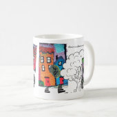 Needle punch design abstract houses mug/home sweet kaffeetasse (VorderseiteRechts)