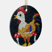 Needle Punch Rooster Design Keramik Ornament (Rechts)