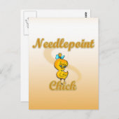 Needlepoint Chick Postkarte (Vorne/Hinten)