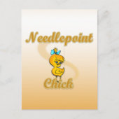 Needlepoint Chick Postkarte (Vorderseite)