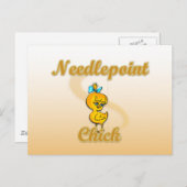 Needlepoint Chick Postkarte (Vorne/Hinten)