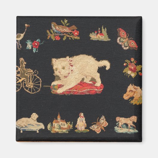 Needlepoint Kitty Cat Magnet (Vorne)