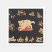 Needlepoint Kitty Cat Paper Napkin Serviette (Vorderseite)