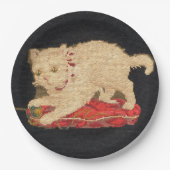 Needlepoint Kitty Cat Paper Plate Pappteller (Vorderseite)