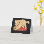 Needlepoint Kitty Chat Note Card Karte (Gelbe Blume)