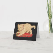 Needlepoint Kitty Chat Note Card Karte (Vorderseite)