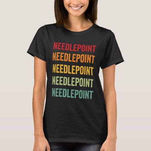 Needlepoint Needlepoint Hobbyist Regenbogendesign T-Shirt (Vorderseite)